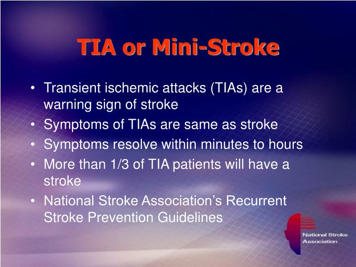 tia mini stroke signs symptoms