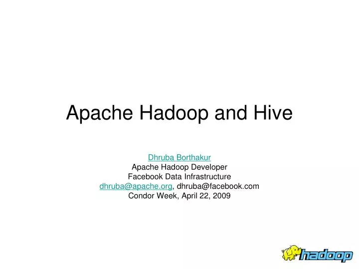 apache hadoop and hive n.