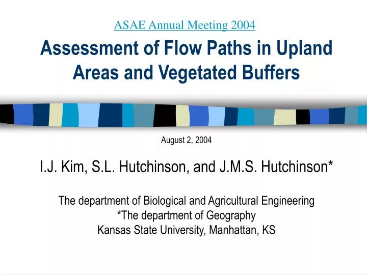 assessment of flow paths in upland areas and vegetated buffers n.