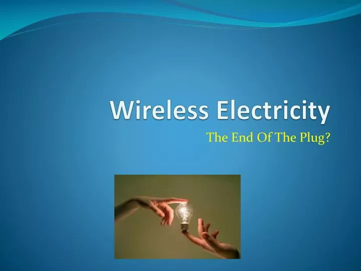 wireless electricity presentation pdf