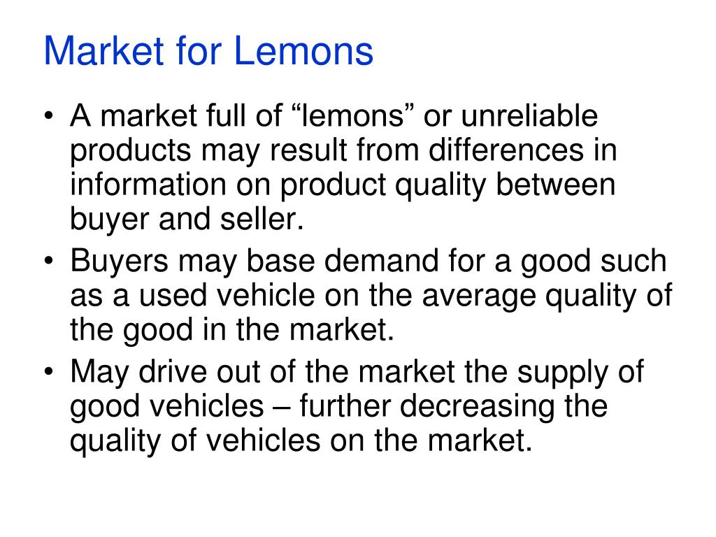 writing the 'market for lemons' a personal and interpretive essay