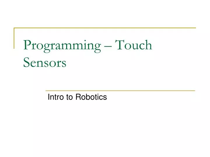 programming touch sensors n.