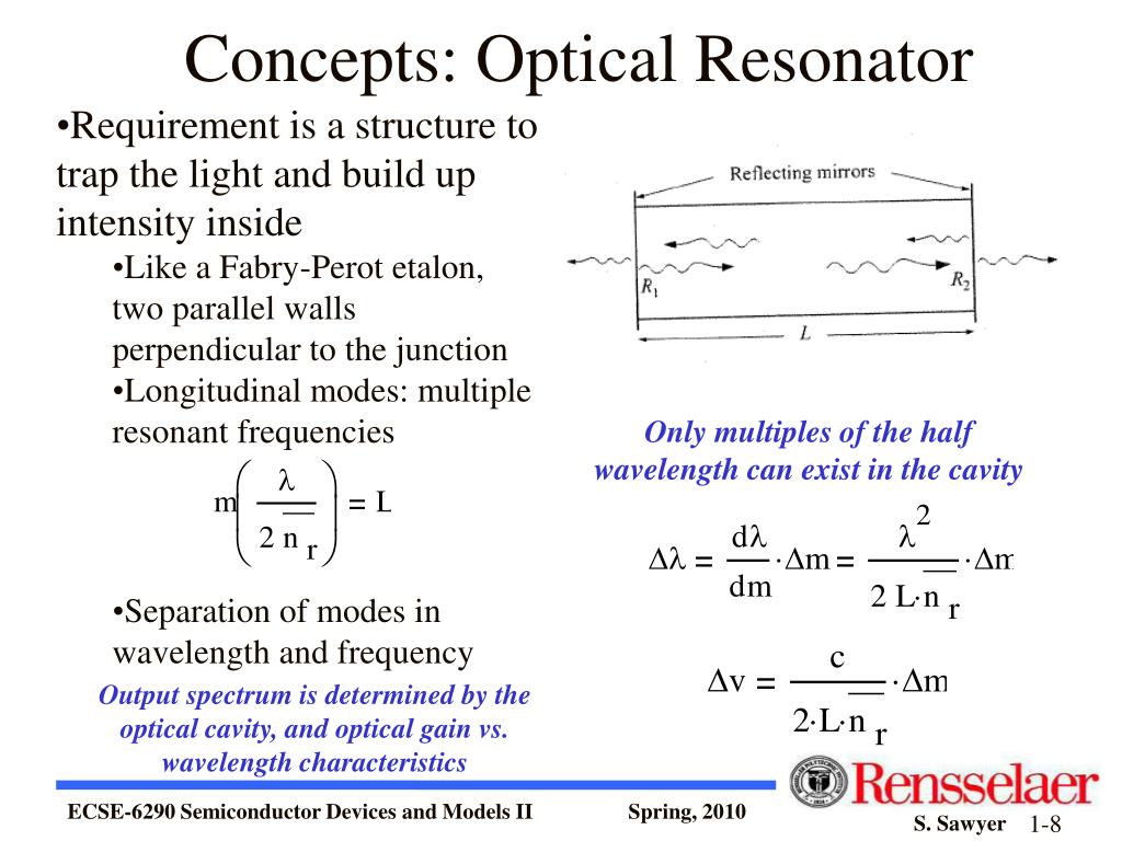PPT ECSE6290 Semiconductor Devices and Models II Lecture 20 Laser