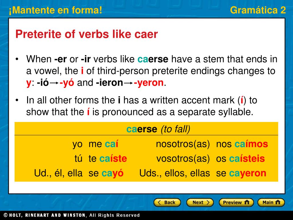 PPT Preterite Of Verbs Like Caer PowerPoint Presentation Free Download ID 703934