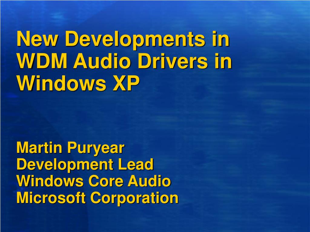 microsoft audio drivers for xp