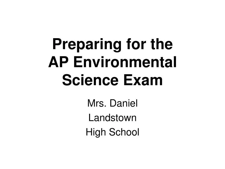preparing for the ap environmental science exam n.