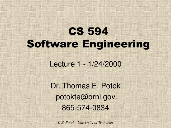 cs 594 software engineering n.
