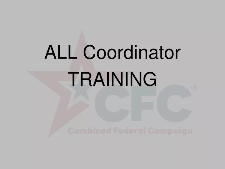 training coordinator presentation