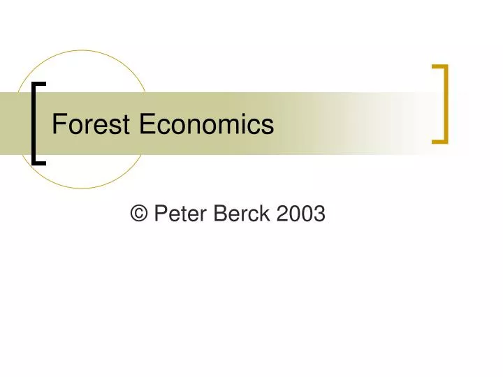 forest economics n.