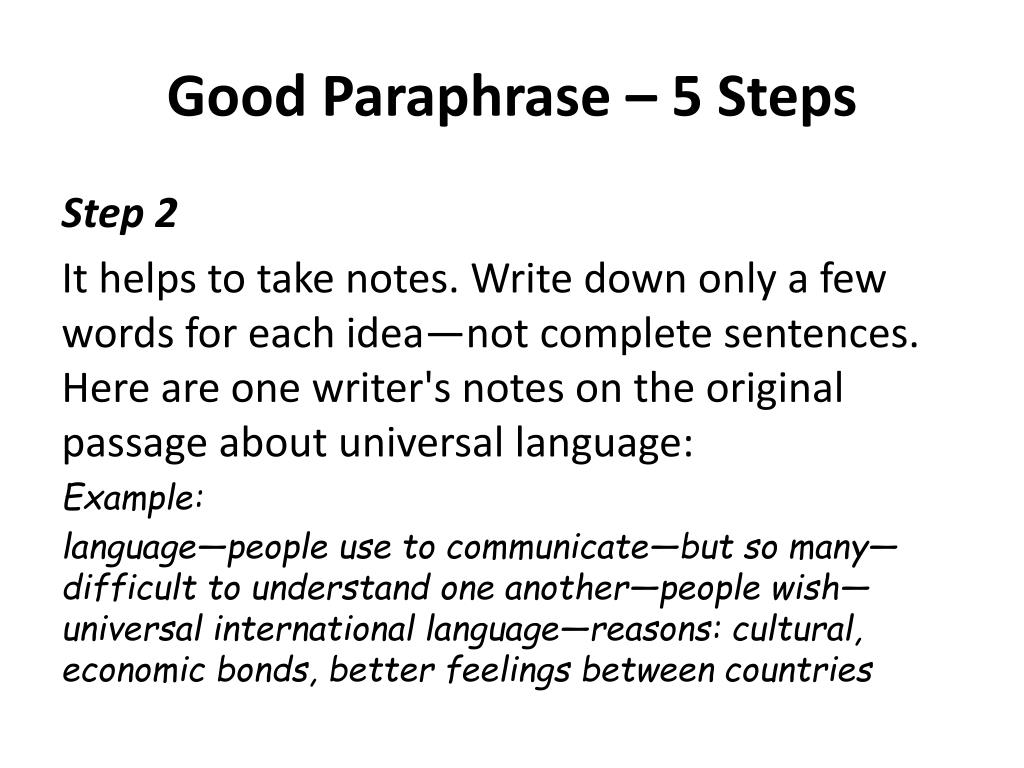 how to write a good paraphrase