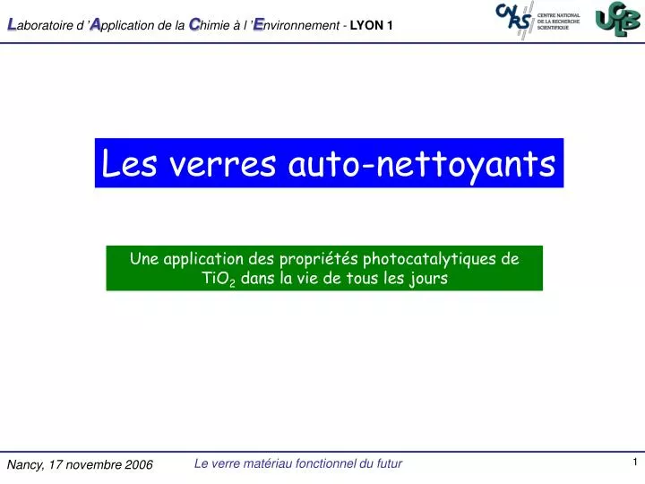 PPT - Les verres auto-nettoyants PowerPoint Presentation, free download -  ID:707850