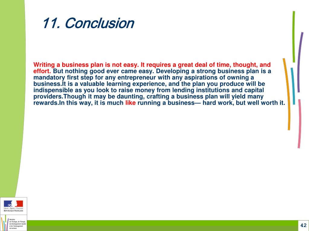how to start a business plan conclusion