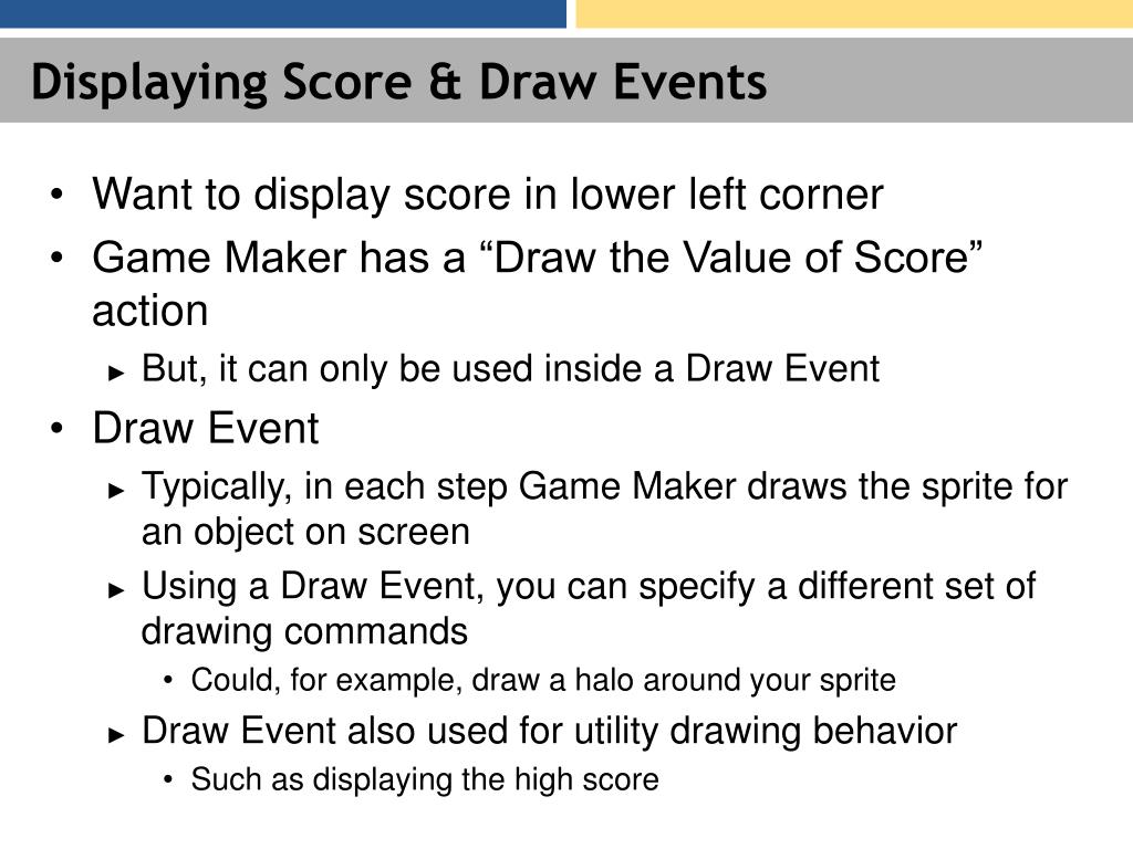 How to Draw Score in Game Maker 