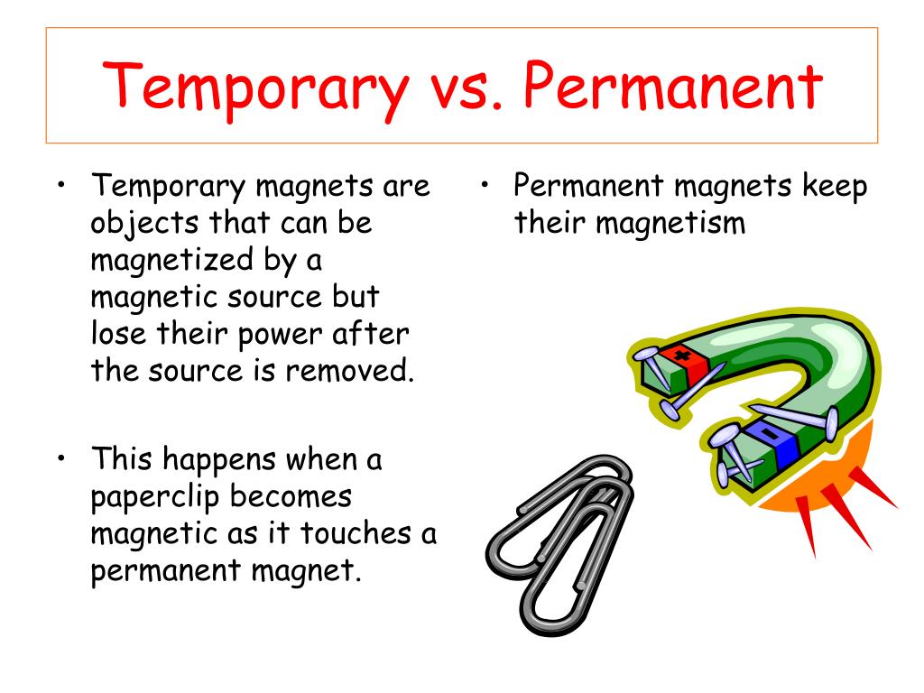 Permanent And Temporary Magnet Examples