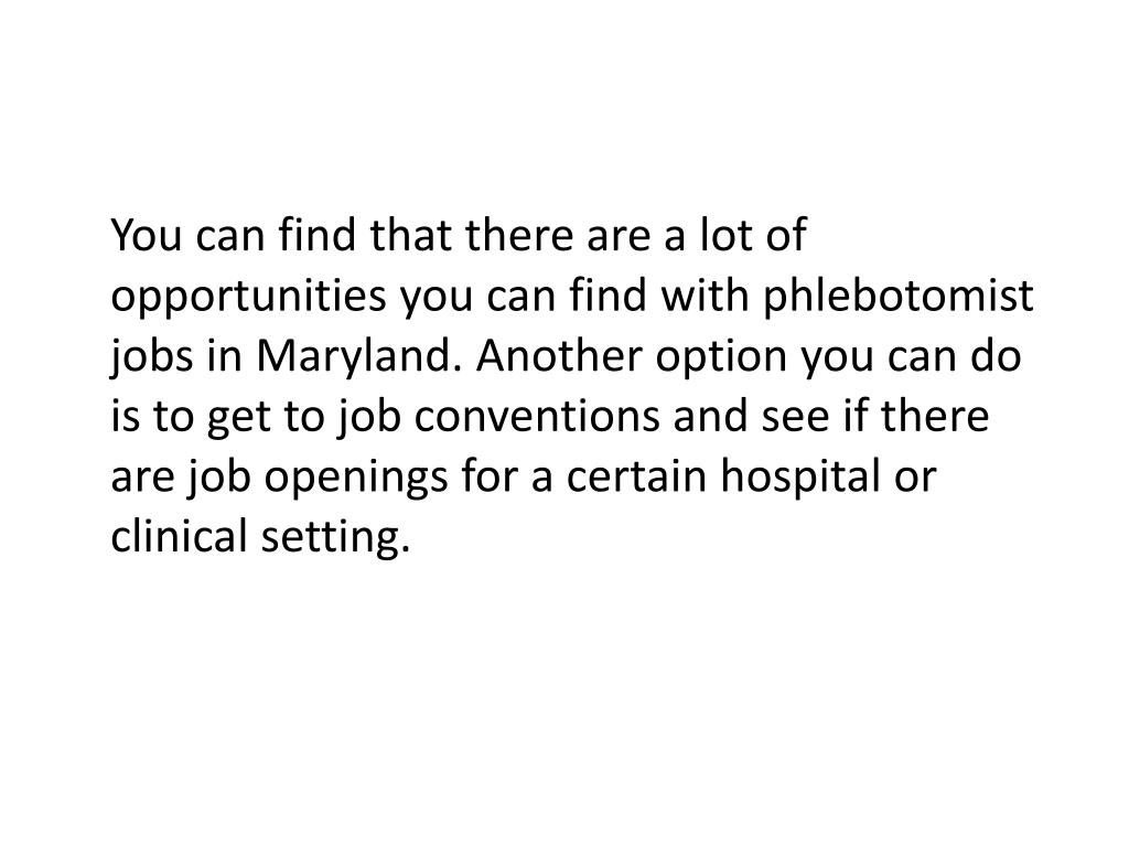Jobs for phoebotomist in maryland