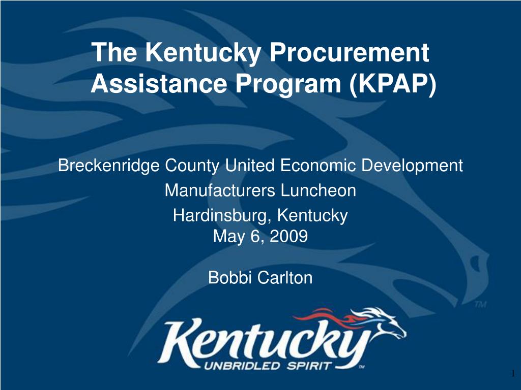 PPT The Kentucky Procurement Assistance Program (KPAP) PowerPoint