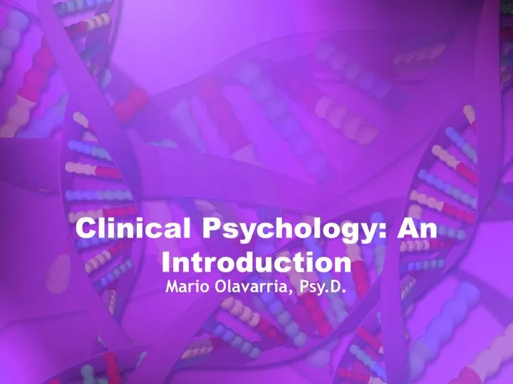 clinical psychology an introduction n.