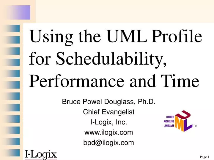 using the uml profile for schedulability performance and time n.