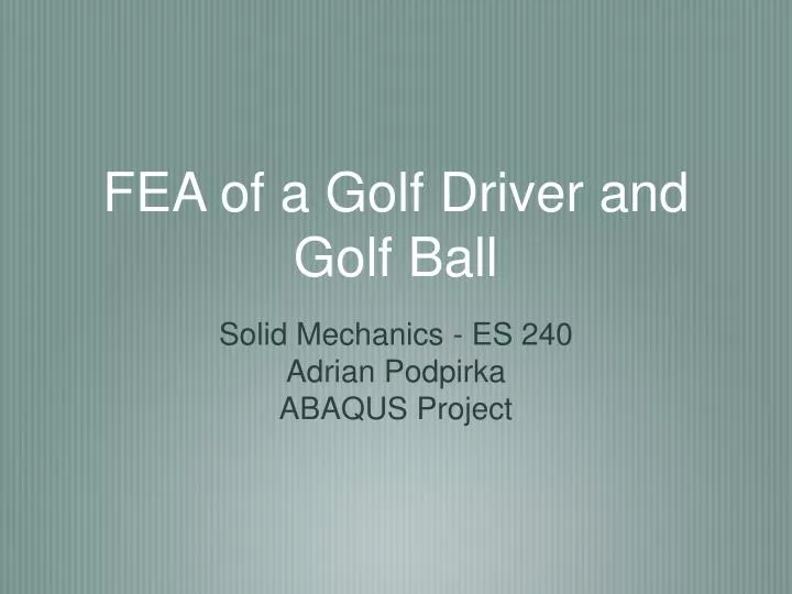 fea of a golf driver and golf ball n.