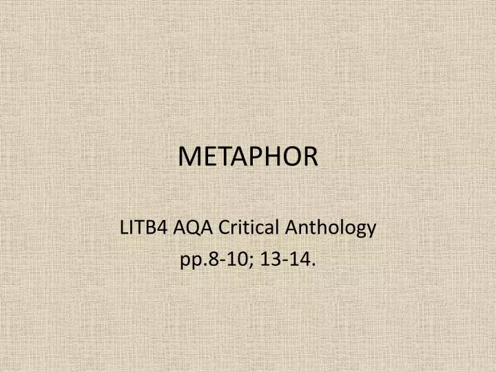 metaphor n.