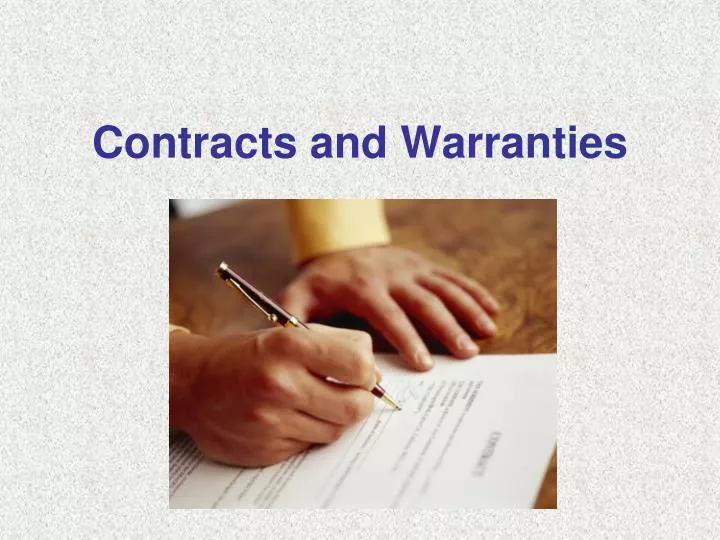 contracts and warranties n.