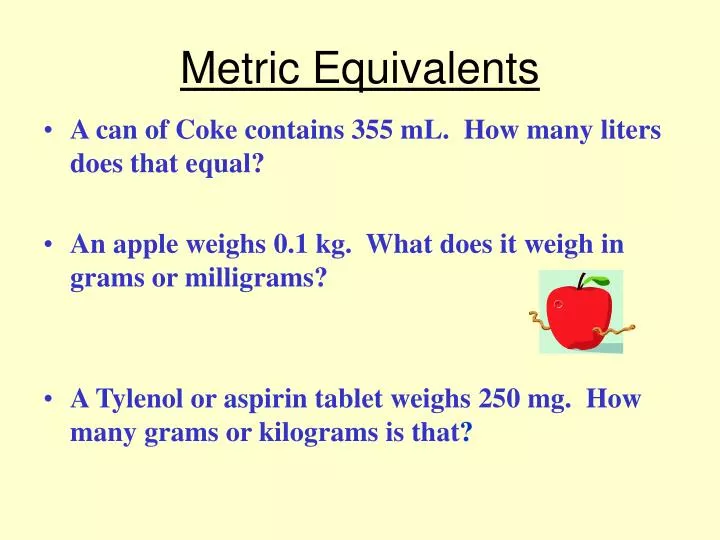 metric equivalents n.
