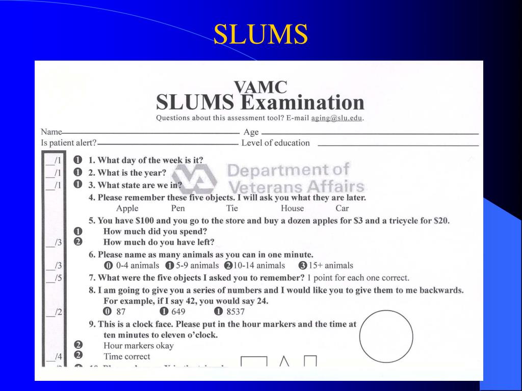 Slums Test Printable