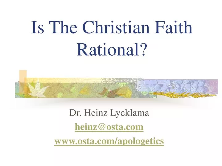 is the christian faith rational n.