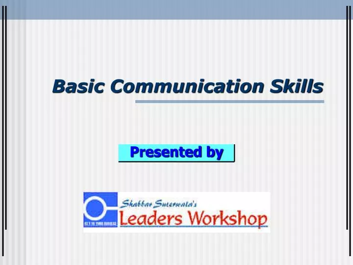 basic communication skills n.
