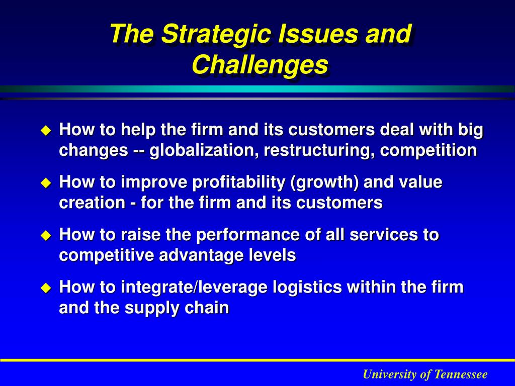 Strategic Problem And Issues Of The Performance