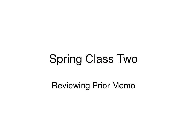 spring class two n.