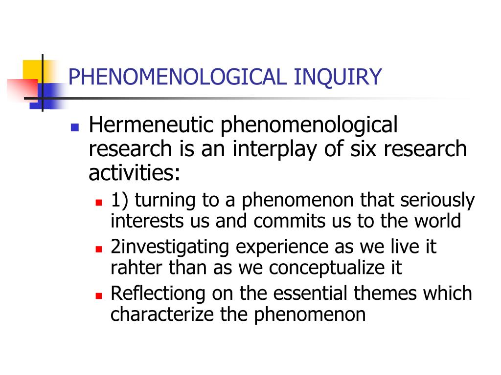 examples of phenomenology research topics in education