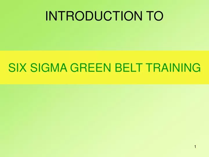 six sigma green belt training n.