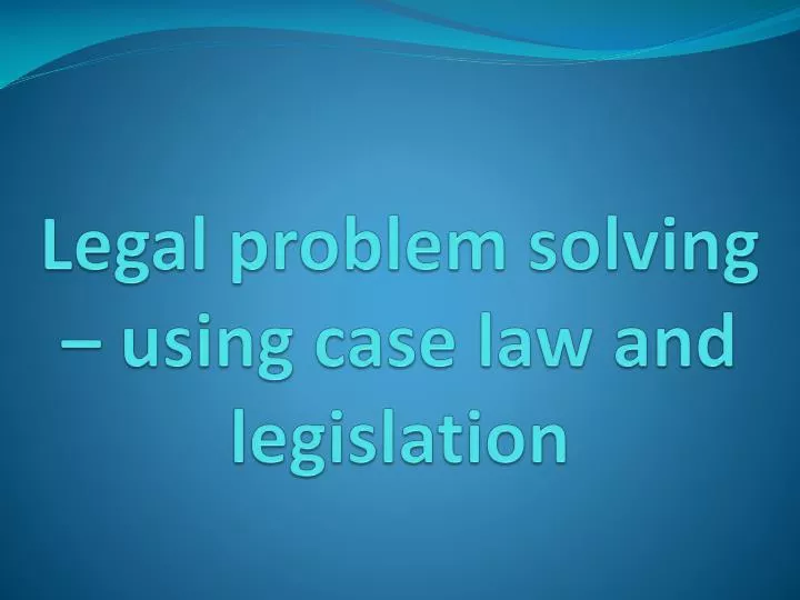 apa itu legal problem solving