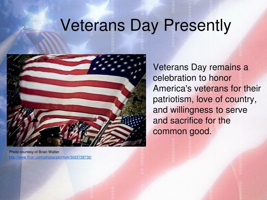 PPT Veterans Day History And Background PowerPoint Presentation 