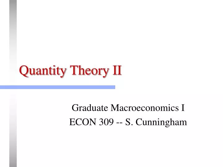 quantity theory ii n.