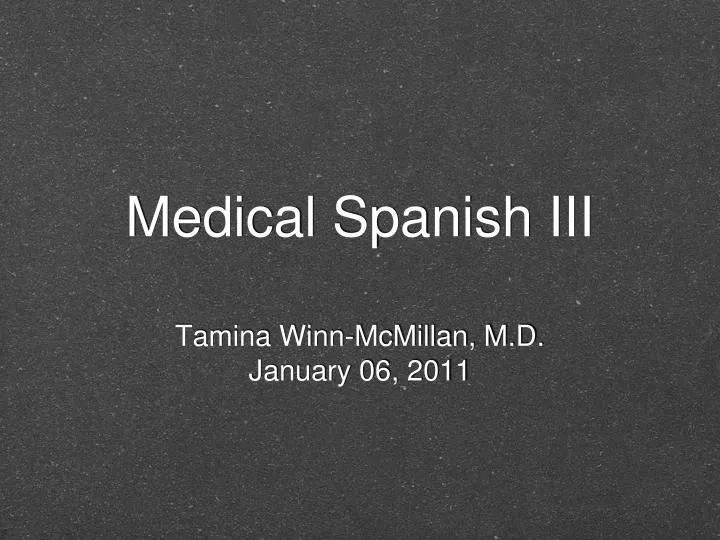 medical spanish iii n.