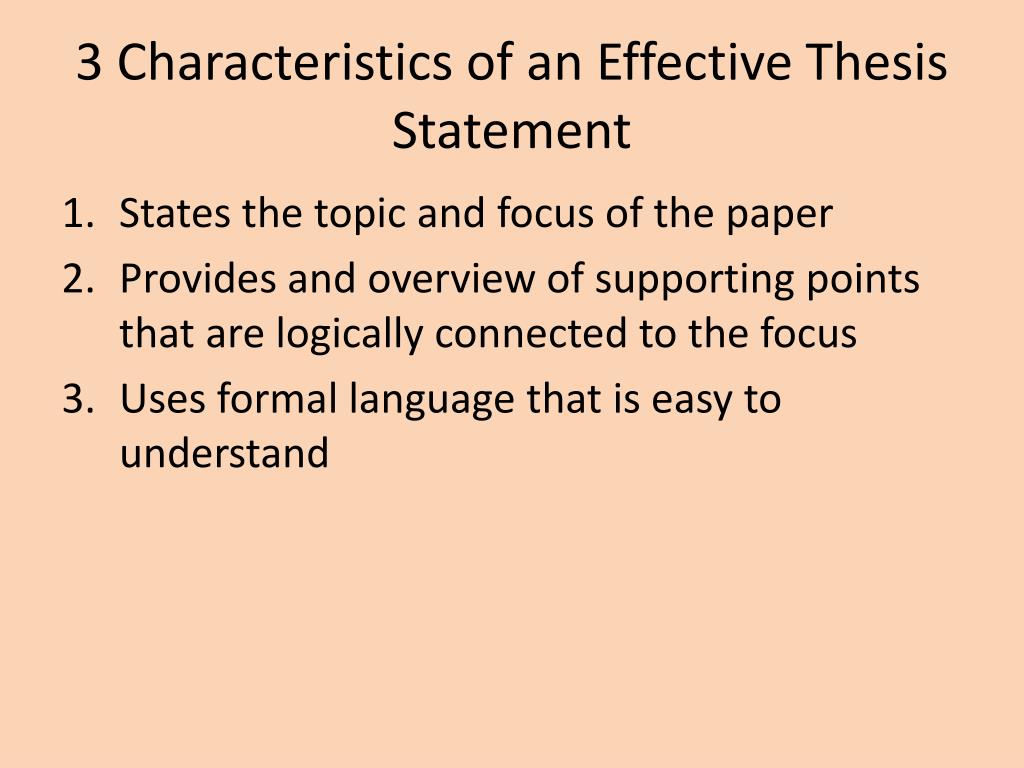 what are characteristics of a thesis statement