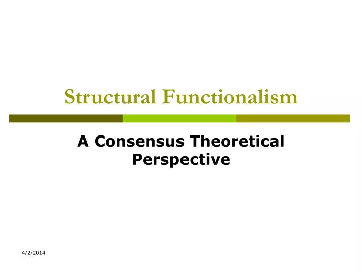 structural functionalism n.