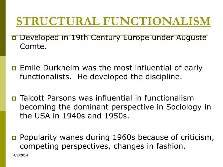 structural functionalism ppt