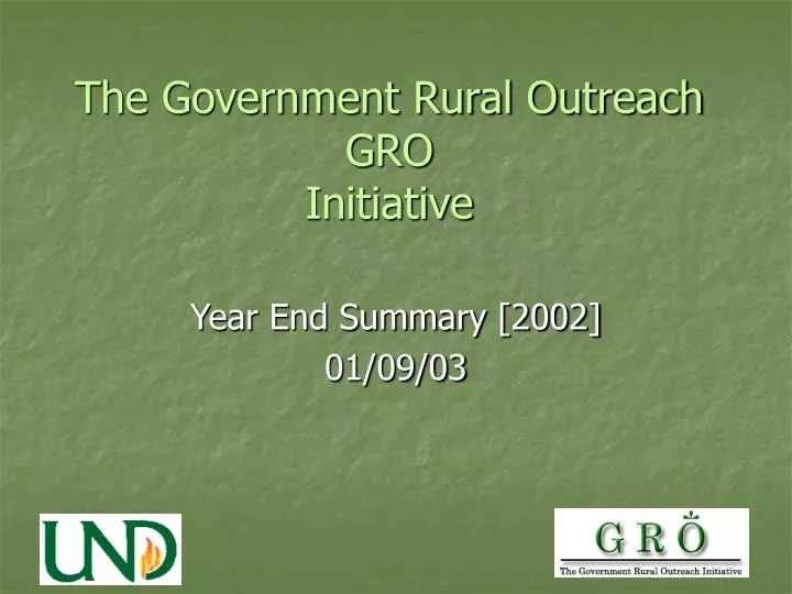 the government rural outreach gro initiative n.