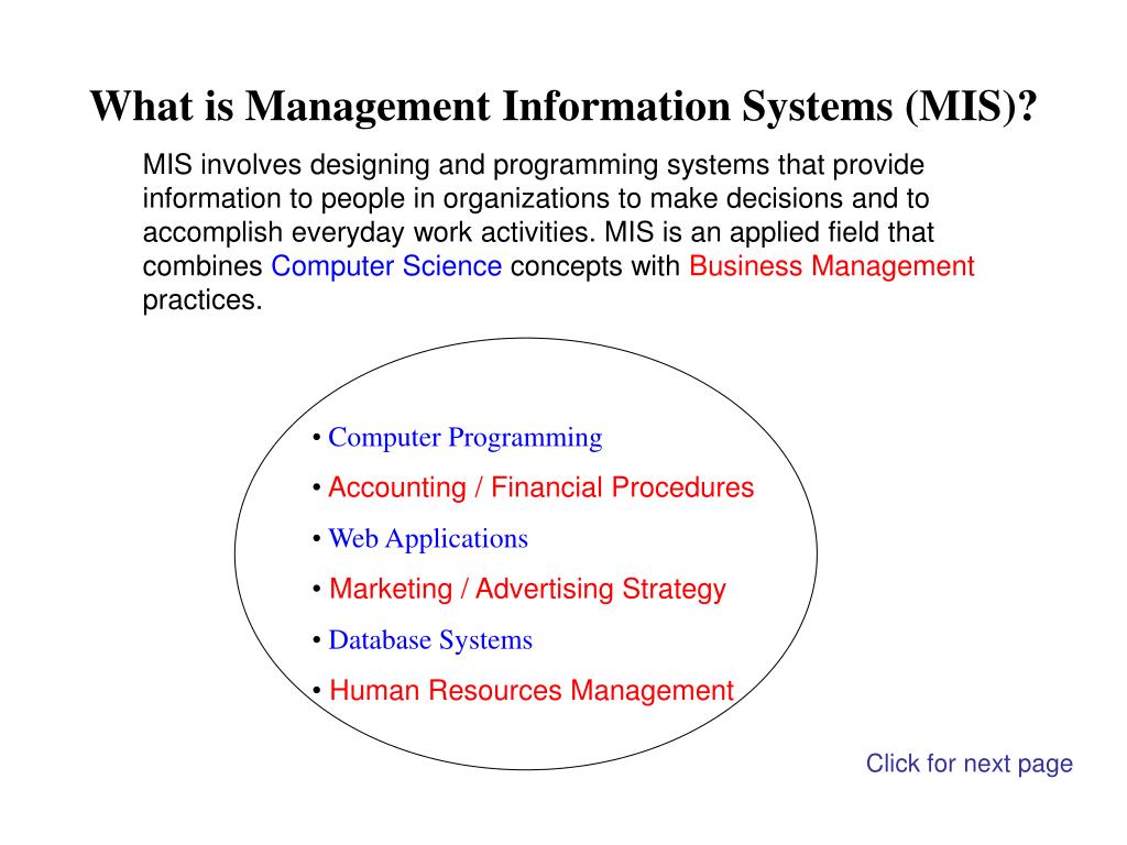 presentation topics on mis