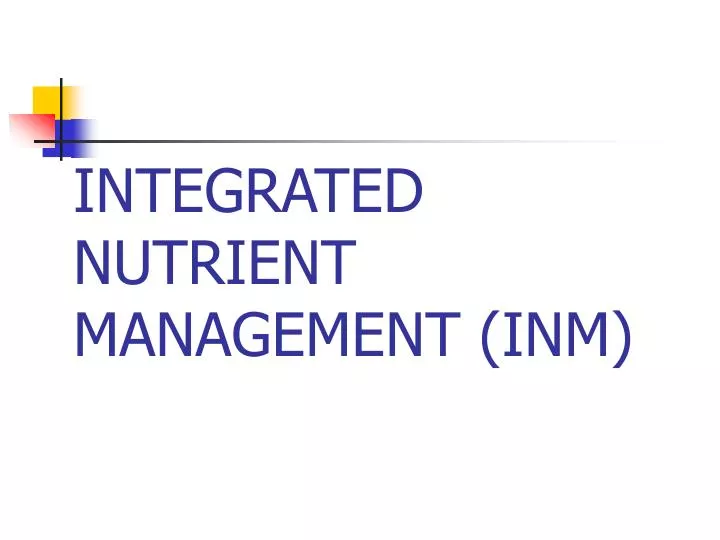 integrated nutrient management inm n.