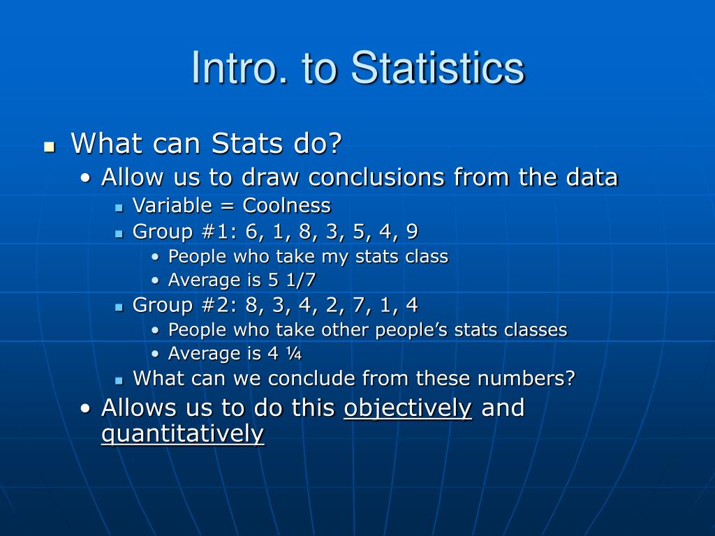 presentation on introduction to statistics