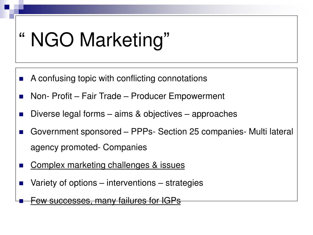 PPT - NGOs in Marketing PowerPoint Presentation, free ...