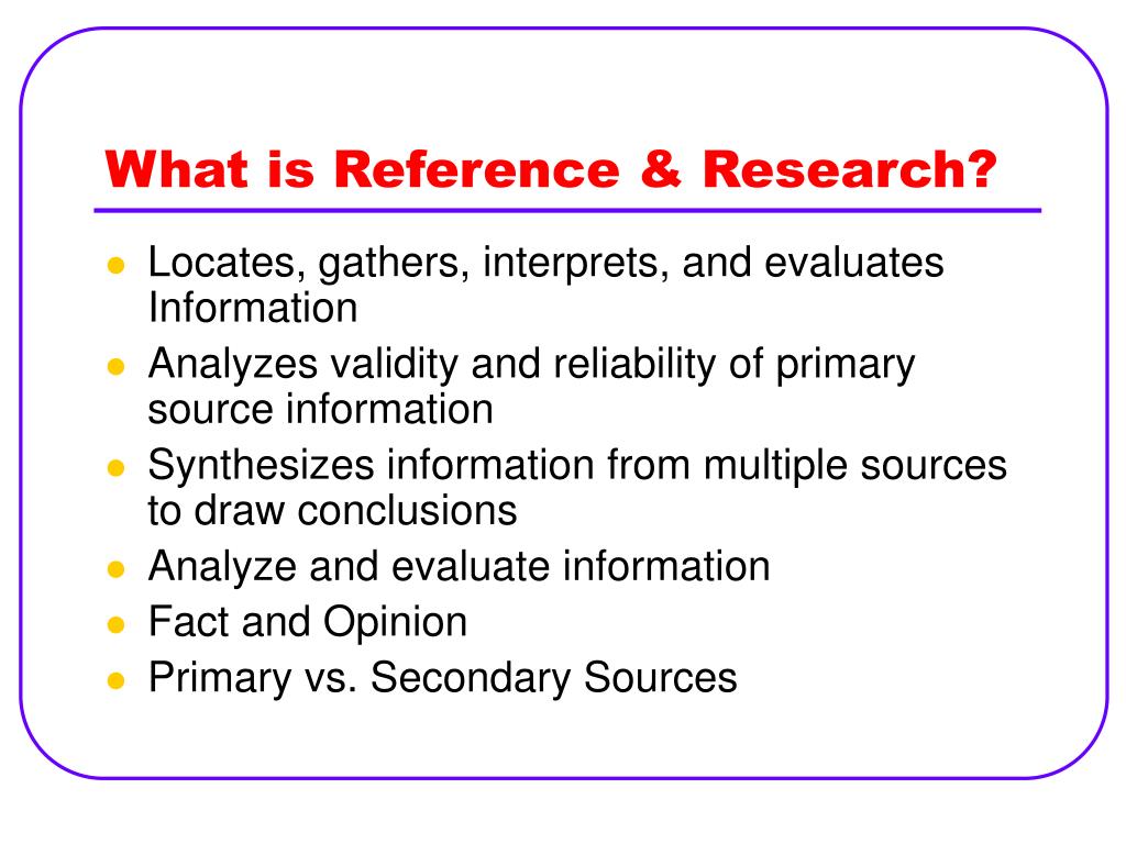 what is reference research