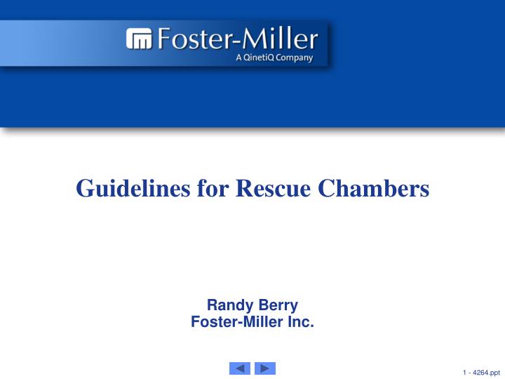 guidelines for rescue chambers n.