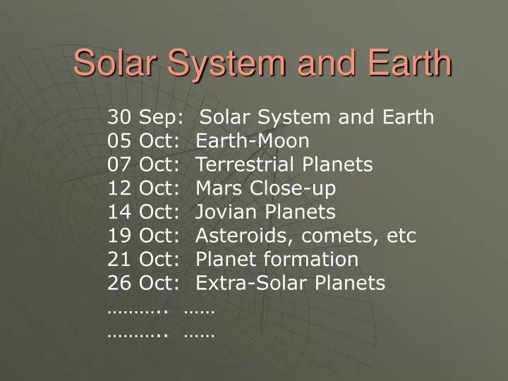 solar system and earth n.