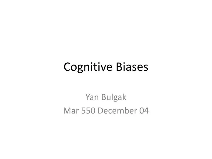 cognitive biases n.