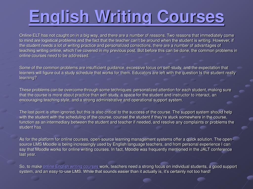 online writing english course